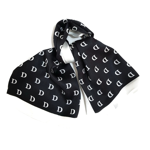 Small silk scarf  designer  letter print B… - Picture 1 of 2